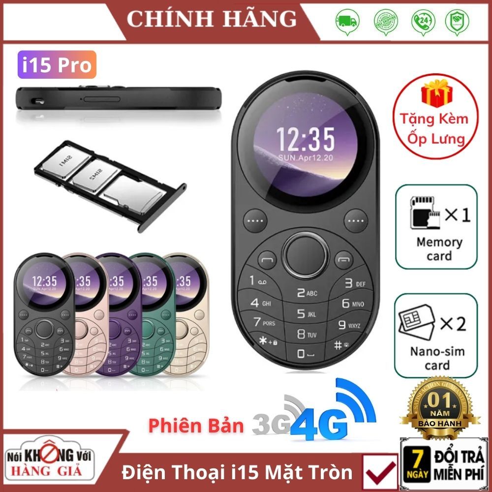 Điện Thoại Thông Minh Mini Siêu Nhỏ Màn Tròn i15 Pro - 2 Sim Có 3G 4G Camera Nghe Nhạc , Chơi Game , Thay Đổi Giọng Nói | BigBuy360 - bigbuy360.vn