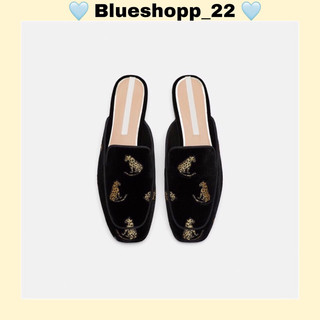 [SẴN 1 VÀI SIZE] SỤC ZARA ĐẠP GÓT THÊU HÌNH BÁO [Ảnh thật cuối]