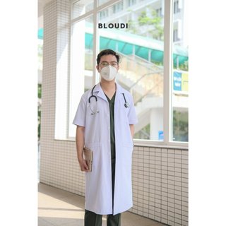 Áo blouse trắng bác sĩ nam tay dài tay ngắn Bloudi