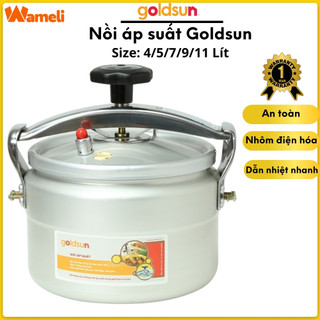 Nồi áp suất nhôm Goldsun , nồi hầm đáy từ đa năng dung tích 4L,5L,7L,9L,11L dùng cho mọi loại bếp