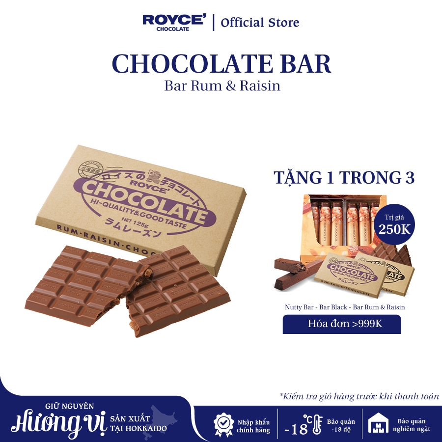 Royce' Chocolate Bar “Rum & Raisin”