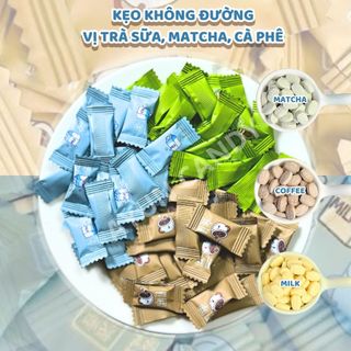  Kẹo Ngậm Không Đường Vị Sữa, Cà Phê, Matcha Thơm Ngon, Kẹo Cà Phê, Kẹo Matcha, Kẹo Sữa, Kẹo ăn vặt