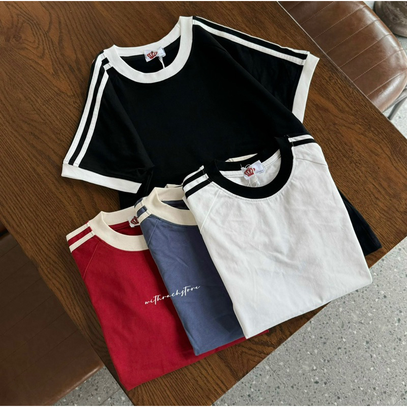 [RÁCH STORE] Áo Thun - Trơn - Viền 3 Sọc