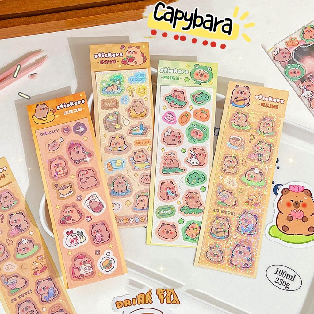 Sticker Hình Dán Trang Trí Capybara Dễ Thương