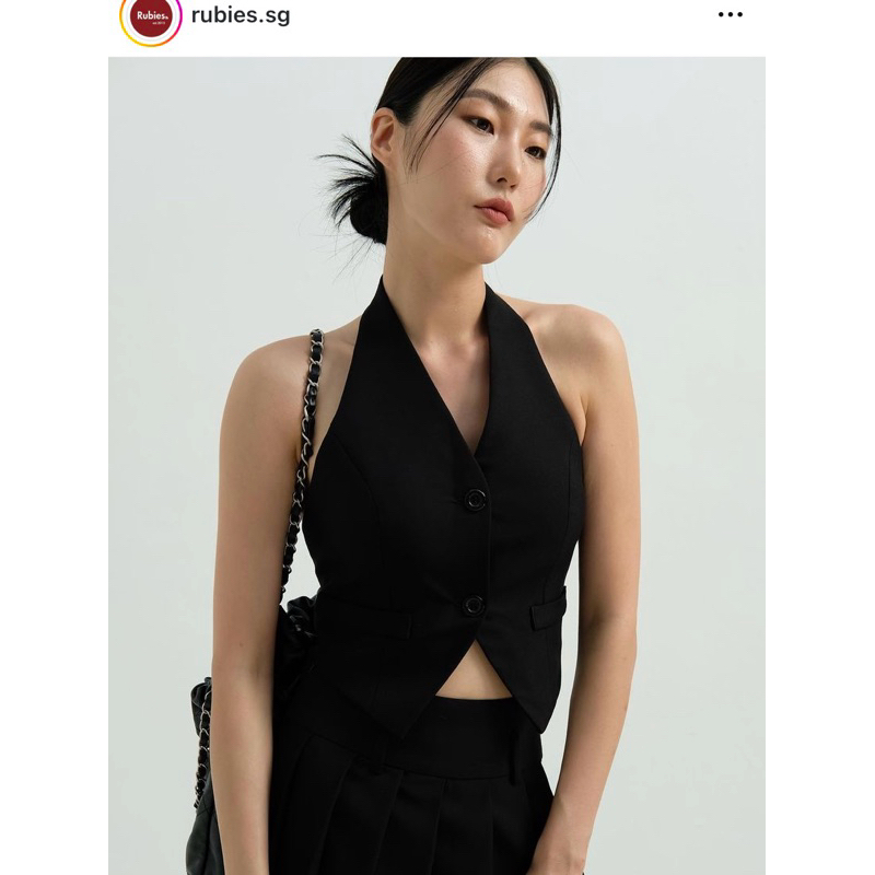 Áo gile đen Rubies size S - kèm hình thật
