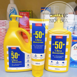 Kem chống nắng Úc Coles Ultra Sunscreen SPF50+  100ml-500ml-1000ml