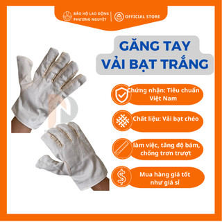 Găng tay vải bạt trắng 💖FREESHIP💖 găng tay siêu dày dặn, chịu lực ma sát, va đập