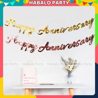 Dây Chữ Happy Anniversary Trang Trí Ngày Kỉ Niệm Ép Kim
