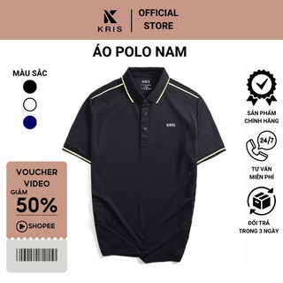 Áo polo nam, áo thun polo có cổ phối viền đen trắng local brand KRIS cao cấp