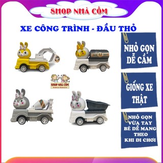 Đồ chơi trẻ em xe công trình mini đầu thỏ ngộ nghĩnh, chạy cót đáng yêu cho bé.