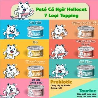 Pate hello cat cho mèo mọi lứa tuổi trong thạch hello cat tuna 160g-petshop mewmew