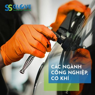 Găng Tay Công Nghiệp chống dầu nhớt - Diamond Grip Nitrile Glove.