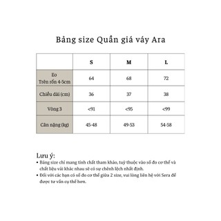 SERA - Quần giả váy dạ tex Ara
