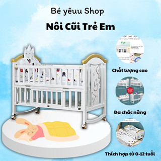 Cũi Cho Bé BEYEUSHOP Hàng Cao Cấp Tặng Trọn Bộ Phụ Kiện , Đa Năng 6 Chế Độ Điều Chỉnh