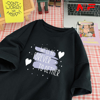 Áo Thun Unisex Tay Lỡ Chất Cotton Form Rộng FOREVER TOGETHER UNI-021 - Áo Thun Nữ - Áo Thun Nam - NLF Unisex Fashion
