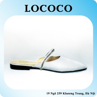 Dép sục nữ thời trang thu đông 2023 lococo đính đá mũi nhọn