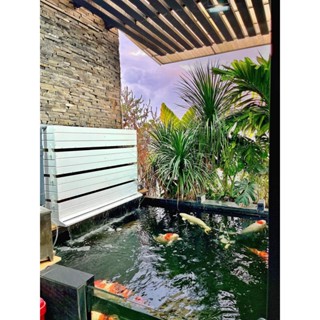  Baki Lọc Nước Composite Đen Trắng 3 Tầng - full vật liệu Chất Lượng Cao Cho Hồ Cá Koi - Kích Thước 65x25x20cm 