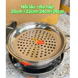 Nồi lẩu dĩa hấp 20cm 22cm 24cm 26cm