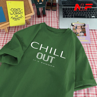 Áo Thun Unisex Tay Lỡ Chất Cotton Form Rộng CHILL OUT UNI-026 - Áo Thun Nữ - Áo Thun Nam - NLF Unisex Fashion