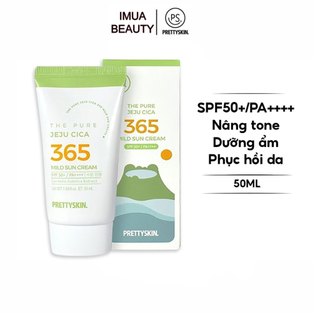 Kem Chống Nắng Rau Má Pretty Skin 50ml The Pure Jeju Cica Sun Cream Hàn Quốc Prettyskin