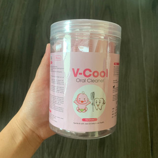 Hộp 30 que tưa lưỡi Vcool cho bé ( hộp hồng )