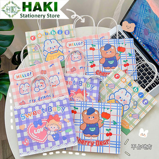 Túi giấy đựng quà HAKI, túi đựng quà hình thỏ gấu đáng yêu TG02