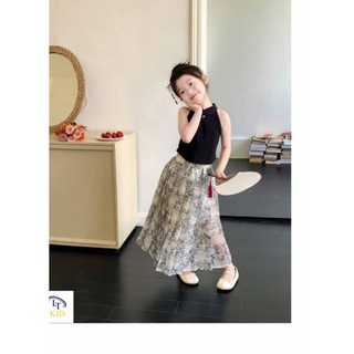 Sét áo đen cổ yếm cv voan bé gái