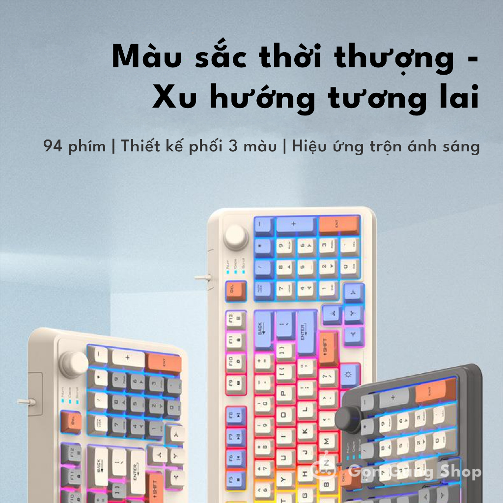 Bộ bàn phím giả cơ Hyun Silver Fox K820 kèm chuột LED, có 3 màu sắc để lựa chọn Gongangshop68 | BigBuy360 - bigbuy360.vn