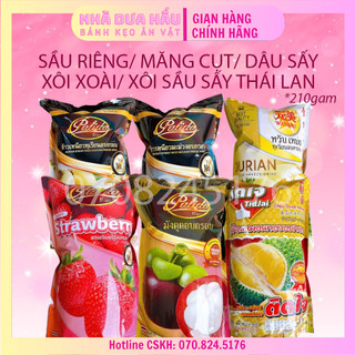 [Gói lớn 6 gói nhỏ] Sầu riêng/ măng cụt/ dâu tây/ xôi xoài sấy lạnh nguyên vị TIDJAI/ WANMEI Thái Lan 215g