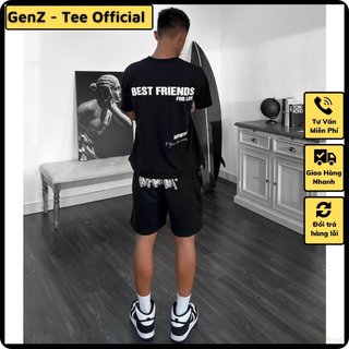 Áo thun chữ Best friend for life phong cách trẻ trung năng động, nam nữ mặc form cực đẹp