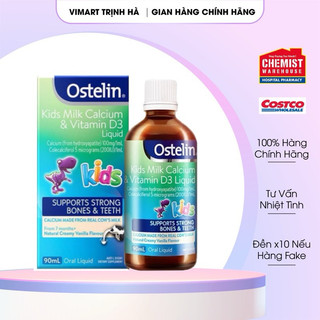 Canxi Ostelin, Canxi nước cho bé Canxi và vitamin D3 Úc dạng lỏng bổ sung canxi, giúp xương chắc khỏe 90ml