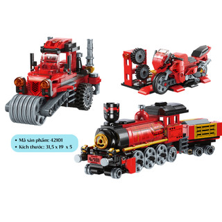 Đồ chơi -  Đồ chơi trẻ em: Bộ đồ chơi xếp hình mô hình tàu hòa biến hình Power Master mã hàng  42101 - QMAN