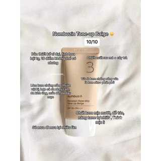 Kem chống nắng 3 in 1 (KCN - Kem Nền - Phấn phủ) Numbuzin No 3 Porcelain Base-skip Tone Up Beige 50ml