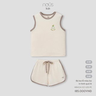 NOUS - Bộ ba lỗ màu be in hình quả lê 2Y 3Y 4Y 5Y - ZN24A