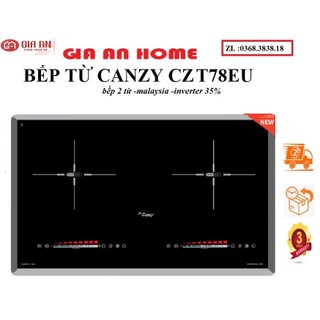 Bếp từ đôi Canzy CZ T78EU , bếp từ đôi âm chính hãng bảo hành 3 năm ,bếp điện từ đôi thế hệ mới có sôi liu riu