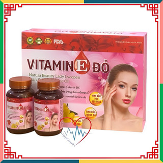 Vitamin e đỏ - tinh dầu thông đỏ, hoa anh thảo ,viên uống trắng da mờ nám - hộp 2 lọ x 30 viên