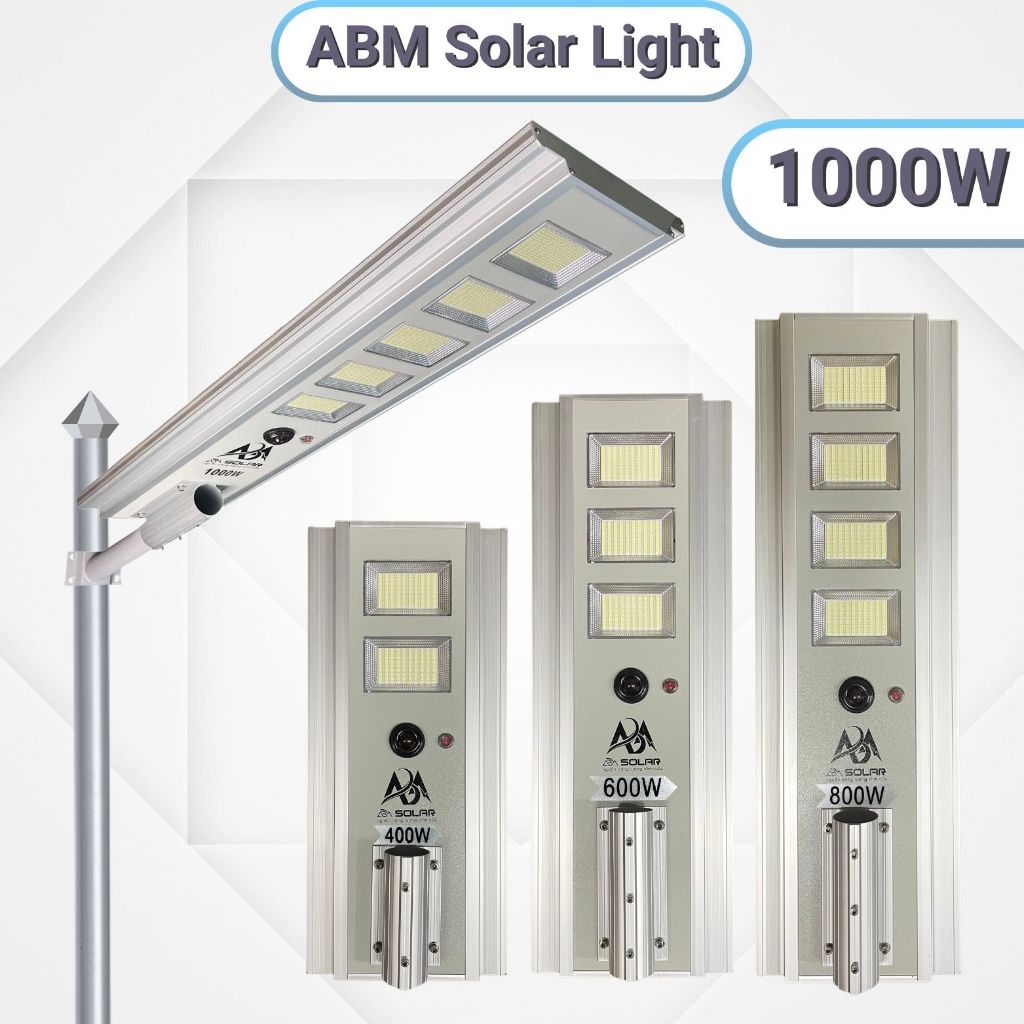 [1000W] Đèn Năng Lượng Mặt Trời, Đèn Đường, Sân Vườn, Nhôm Đúc Nguyên Khối Cao Cấp, Chống Nước- ABM 