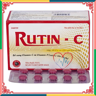 RUTIN C - Bổ Sung Vitamin C, Rutin - Hộp 100 viên- Hỗ trợ giảm xuất huyết mạch máu, giảm chảy máu chân răng.