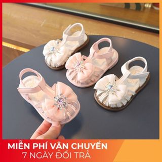  Dép tập đi Rọ Nơ công chúa da mềm HOT 2025 mã A-25 Quảng Châu cao cấp cho bé gái từ 6 tháng đến 3 tuổi 