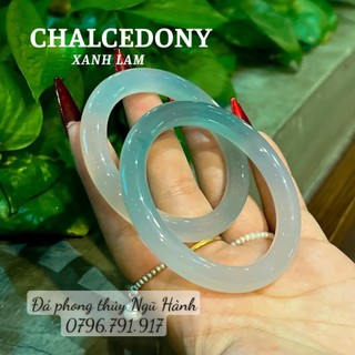 Vòng tay bản hẹ, bản đũa đá mã não xanh lam siêu VIP size từ 51-58mm