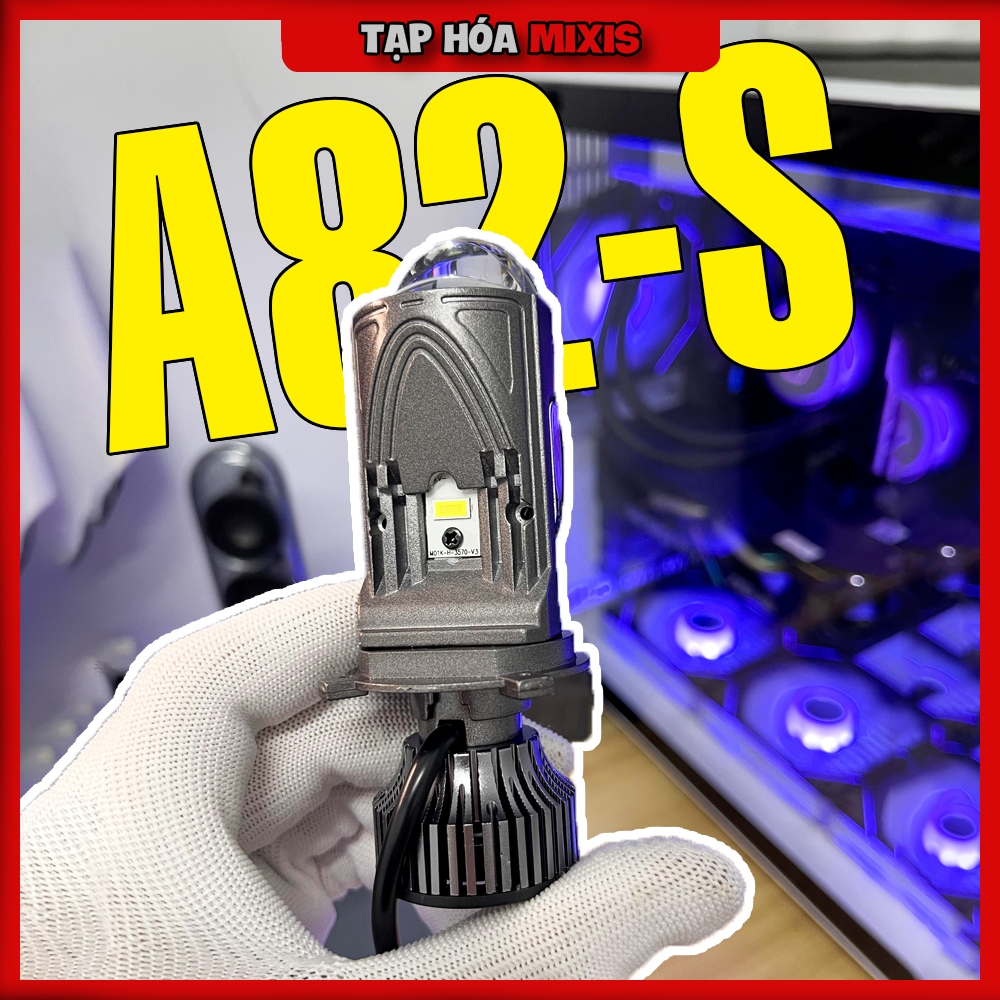 Đèn led bi cầu mini A82-S (Tặng Cặp Xi nhan)   Bản S nâng cấp giả lập laser công suất 55W cho xe máy ô tô - A82-S