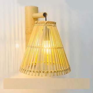 Ốp tre treo đèn gắn tường, gắn cột dành cho đèn lồng mây tre đan