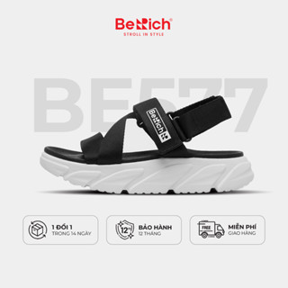 Giày Sandal Quai Chéo Nam Nữ Unisex BeRich BE577 Đen Trắng - Đế Cao 5cm