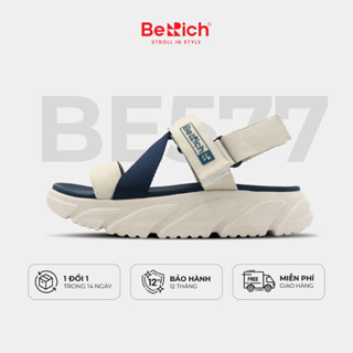 Giày Sandal Quai Chéo Nam Nữ Unisex BeRich BE577 Cream - Dép Quai Hậu Đế Cao 5cm