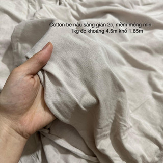 Vải thun cotton 2c mỏng mềm mịn, co giãn 2 chiều