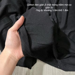 Vải thun cotton 2c mỏng mềm mịn, co giãn 2 chiều