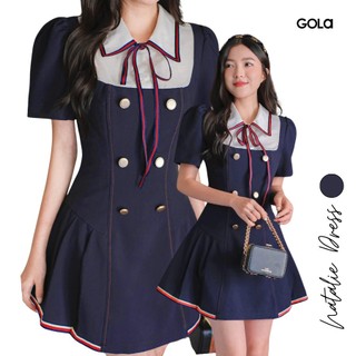 Đầm natalie - đầm xòe tay phồng có nơ cổ