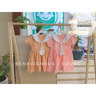 DOKMA - Váy thuỷ thủ thô đũi cho bé gái