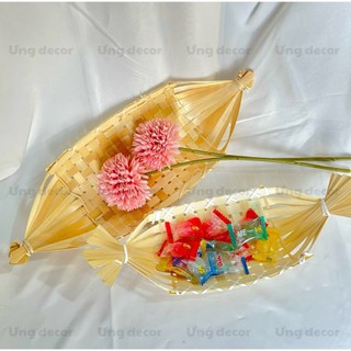 Thuyền tre đựng đồ ăn, chụp hình, SỈ - LẺ decor trang trí nhà cửa phong cách cổ điển thanh lịch chính hãng Ưng decor