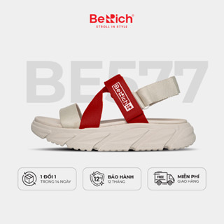 [OUTLET] Giày Sandal Nữ Unisex BeRich BE577 Kem Đỏ - Đế Cao 5cm
